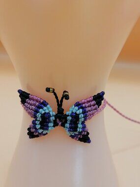 Multicolor Macrame Butterfly Anklet - Harmony, Peace, Tranquility